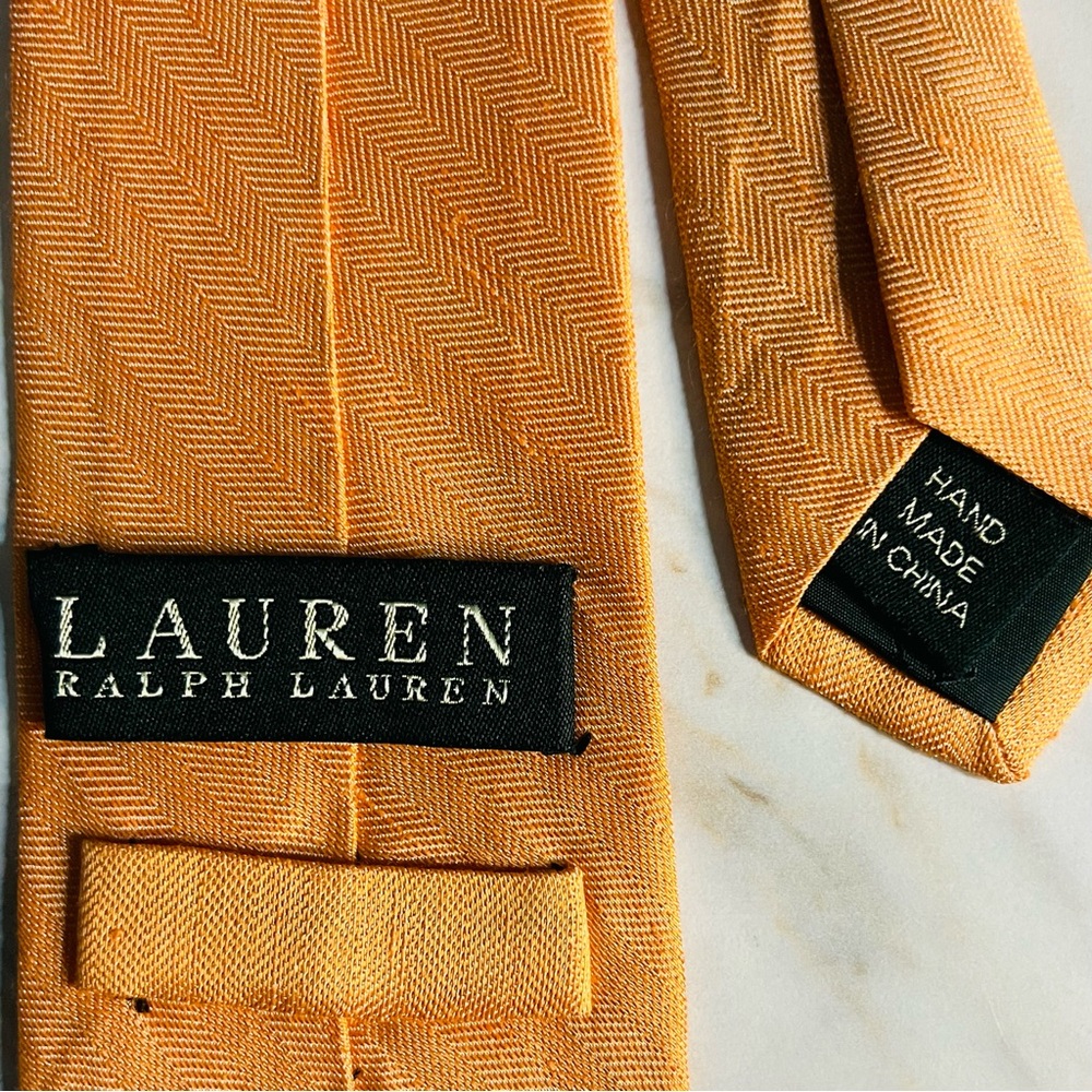 Ralph Lauren Linen and Silk Apricot/orange necktie